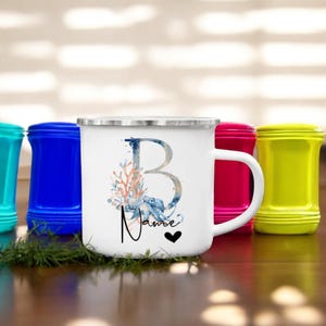 Caneca de café esmaltada personalizada - Caneca estilo desenho animado ecológica