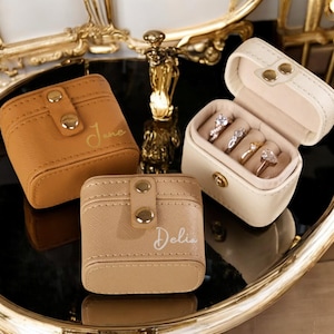 Personalized Leather Ring Jewelry Box, Elegant Gift for Special Occasions