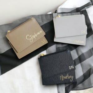 Porta-cartões com zíper personalizado, carteira porta-moedas personalizada, carteira porta-cartões personalizada