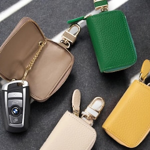 Mini billetera con llavero personalizado, estuche para llaves de auto personalizado, organizador de llaves, regalos personalizados para él, para papá, para mamá