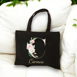 Bolso de lona informal para mujer / Bolso elegante con cierre de cremallera / Bolso de hombro personalizable