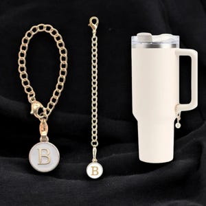 Charm de letra personalizado para accesorios de taza para botella de agua con asa