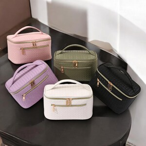 Bolsa de maquillaje con letras y nombre personalizadas, regalo de dama de honor, bolsa de cosméticos de viaje, bolsa de almacenamiento impermeable, bolsa de cosméticos grande, regalo para novia