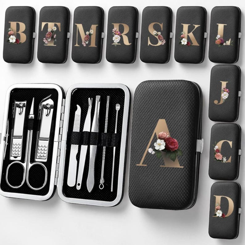 nail care set
manicure kit
pedicure tools
custom manicure set
nail tools
travel nail care
gift for her
compact nail kit
nail clippers set
personalized care
custom kit
travel set
nail set