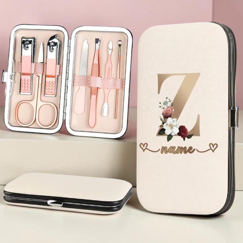 nail care set
manicure kit
pedicure tools
custom manicure set
nail tools
travel nail care
gift for her
compact nail kit
nail clippers set
personalized care
custom kit
travel set
nail set