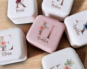 Personalized Leather Jewelry Box: Custom Name Travel Case