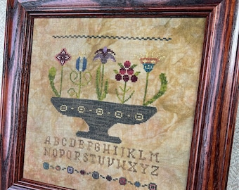 Grandms's Flowers - Cross Stitch Pattern - CS64 - Counted Cross Stitch, Needlework - Rose Clay / Three Sheep Studio