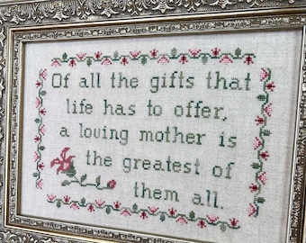 PDF - Una madre amorevole - Schema punto croce - CS62 - Punto croce contato, ricamo - Rose Clay / Three Sheep Studio