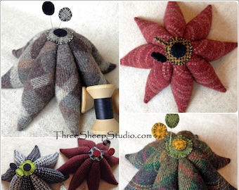 Wool Eight Pointed Civil War Pincushion Pattern - #WA112