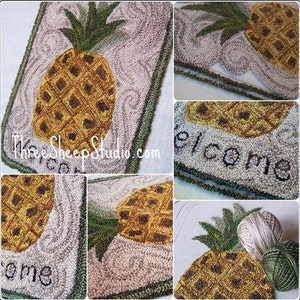 Colonial Pineapple - Punch Needle Pattern - #PN513 - Needlepunch Embroidery
