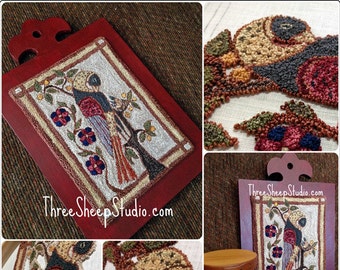 A Mother's Watch Fraktur - Punch Needle Pattern - #PN540 - Needlepunch Embroidery