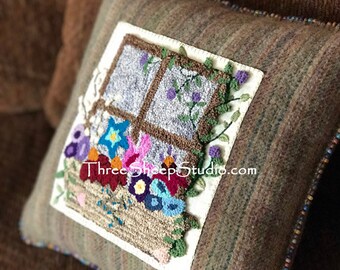 The Windowbox - Punch Needle Pattern - #PN544 - Needlepunch Embroidery