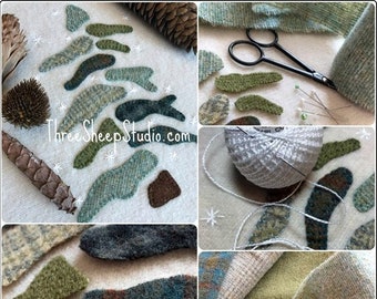 Blue Spruce Wool Applique Pattern #WA111