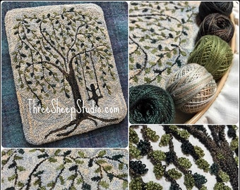 Passing the Time - Punch Needle Pattern - #PN571 - Needlepunch Embroidery