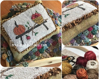Apples & Jack - Punch Needle Pattern - #PN606 - Needlepunch Embroidery