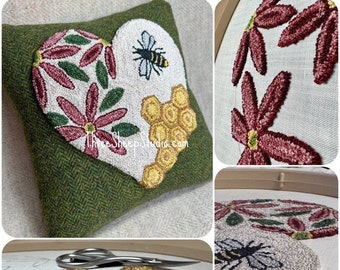 Honeycomb - Punch Needle Pattern - #PN634 - Needlepunch Embroidery