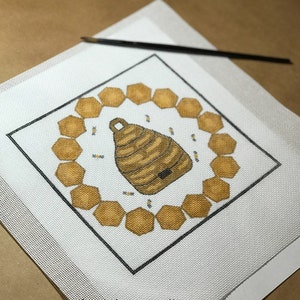 Needlepoint Canvas - Hand Painted - 'The Hive' - Hand Embroidery