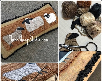 Counting Sheep - Punch Needle Pattern - #PN588 - Needlepunch Embroidery