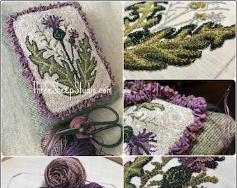 Thistle - Punch Needle Pattern - #PN586 - Needlepunch Embroidery