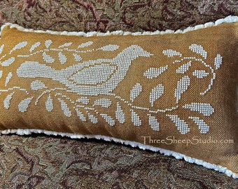 PDF - Fraktur Colomba Pin Pillow - Schema punto croce - CS53 - Punto croce contato, ricamo - Rose Clay / Three Sheep Studio