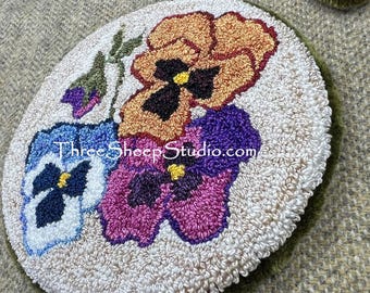 Garden Trio - Punch Needle Pattern - #PN652 - Needlepunch Embroidery