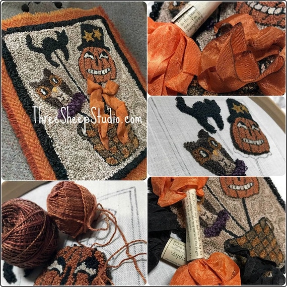 Halloween Folly - Punch Needle Pattern - #PN578 - Needlepunch Embroidery