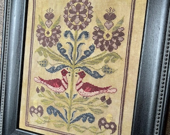 1750 Lancaster County Fraktur - Cross Stitch Pattern - CS79 - Counted Cross Stitch, Needlework - Rose Clay / Three Sheep Studio