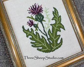 Scottish Thistle - Cross Stitch Pattern - CS46 - Counted Cross Stitch, Needlework - Rose Clay / Three Sheep Studio