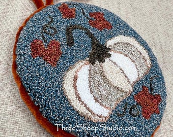 Sugar Pie Pumpkin - Punch Needle Pattern - #PN657 - Needlepunch Embroidery