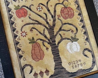 Pumpkin Picking - Cross Stitch Pattern - CS71 - Counted Cross Stitch, Needlework - Rose Clay / Three Sheep Studio
