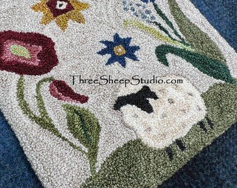 Gentle Ewe - Punch Needle Pattern - #PN642 - Needlepunch Embroidery