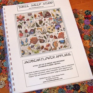 Jacobean Flower Pattern Book 30 Original Designs For Wool Applique, Hand Embroidery image 2