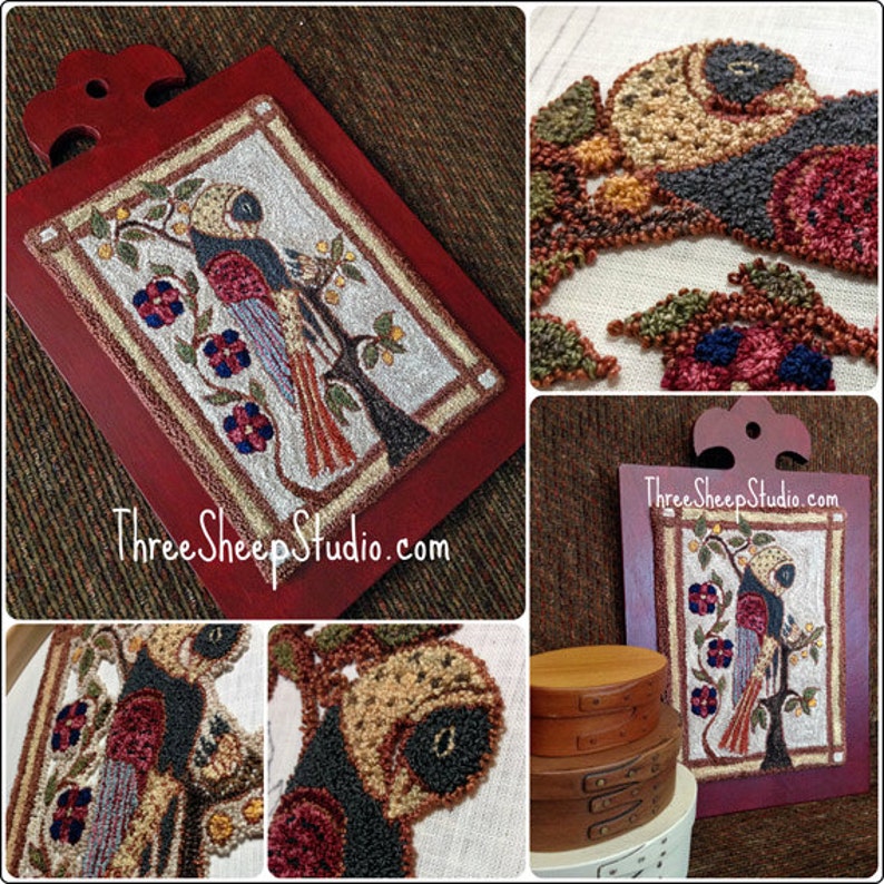 A Mother's Watch Fraktur - Punch Needle Pattern - #PN540 - Needlepunch Embroidery image 1