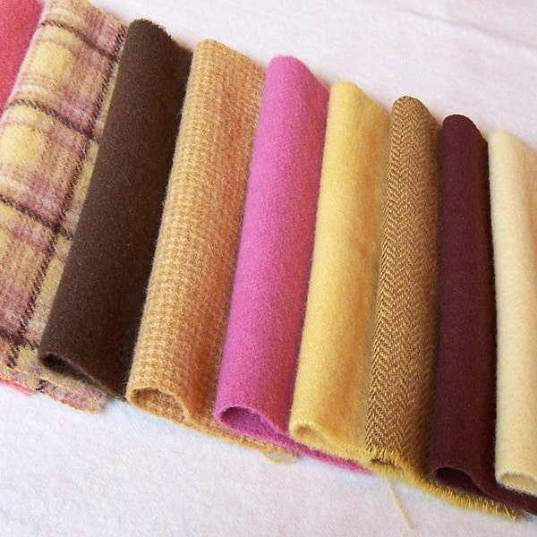 Hand Dyed and Felted Wool Fabric / W93