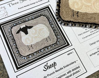 Beginner Punch Needle - Sheep - #BPN1 - How To - Needlepunch Embroidery