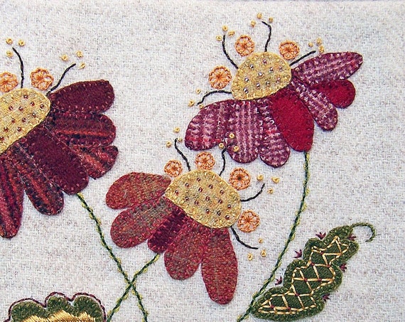 KIT Apliques de lana de flores jacobeas bordados a mano / | Etsy México