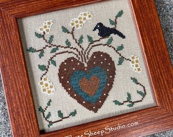 PDF - Heartfelt - Cross Stitch Pattern - CS52 - Counted Cross Stitch, Needlework - Rose Clay / Three Sheep Studio