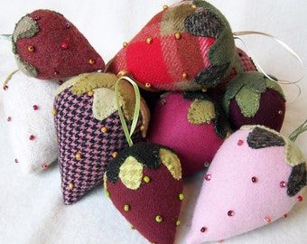 PDF - Beaded Berries Pattern - Wool Strawberry - Three Sheep Studio