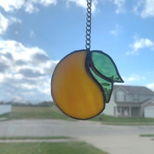 Handmade Stained Glass Orange Suncatcher
