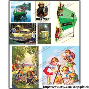 Vintage Camping Clip Art Printable Digital Download image 3