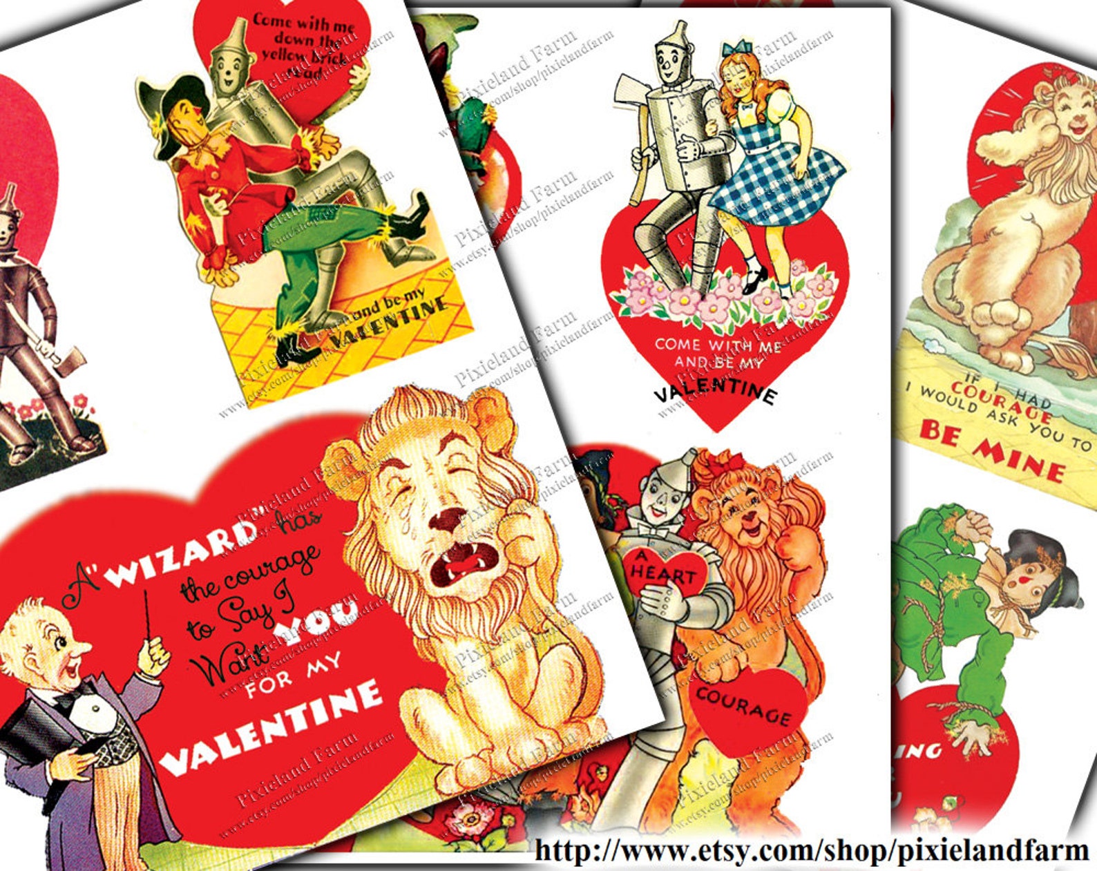 Wizard of Oz Valentine Vintage Printable Digital Download - Etsy