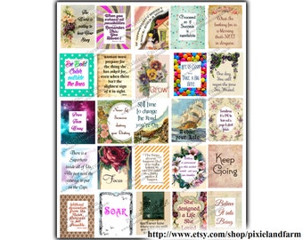 Motivational Printable Planner Stickers Digital Download - Fits Erin Condren Life Planner