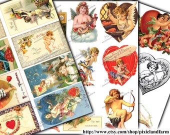 Descarga digital imprimible de Valentine Vintage