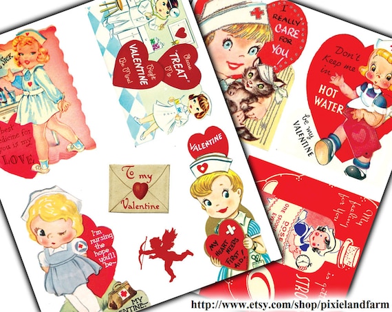 Valentine Nurse Printable Digital Download