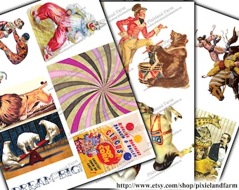 Vintage Circus Clip Art Printable Digital Download