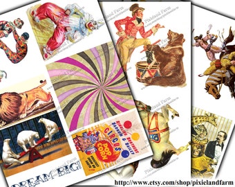 Vintage Circus Clip Art Printable Digital Download