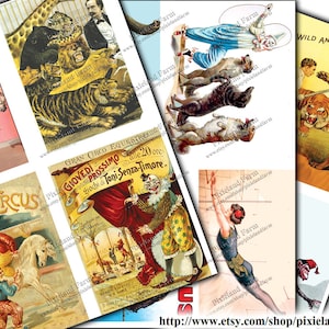 Circus Vintage Clip Art afdrukbare digitale Download