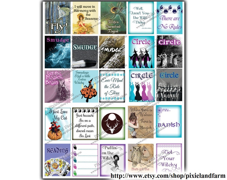 Pagan Witch Printable Planner Stickers Digital Download #3- Fits Erin ...
