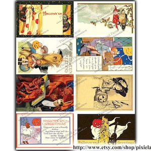 Etiquetas de Halloween Vintage imprimible Digital Descargar