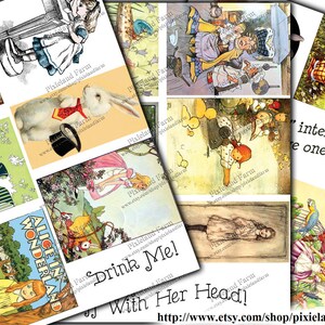 Vintage Alice in Wonderland Clip Art Printable Digital Download